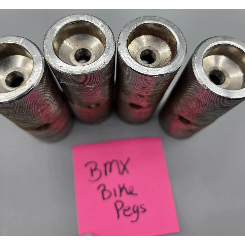 Vintage BMX Bike Pegs Set of 4 Threaded Steel 4